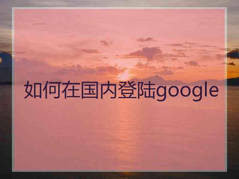 如何在国内登陆google