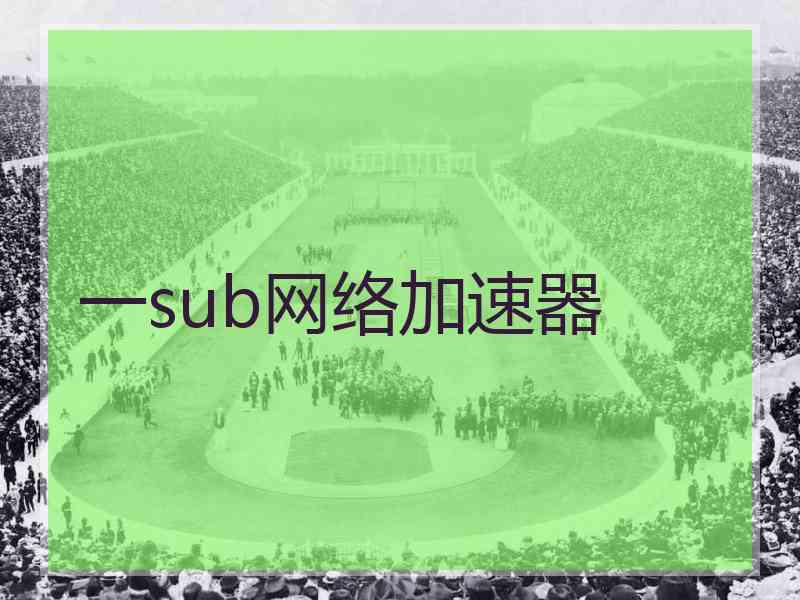 一sub网络加速器